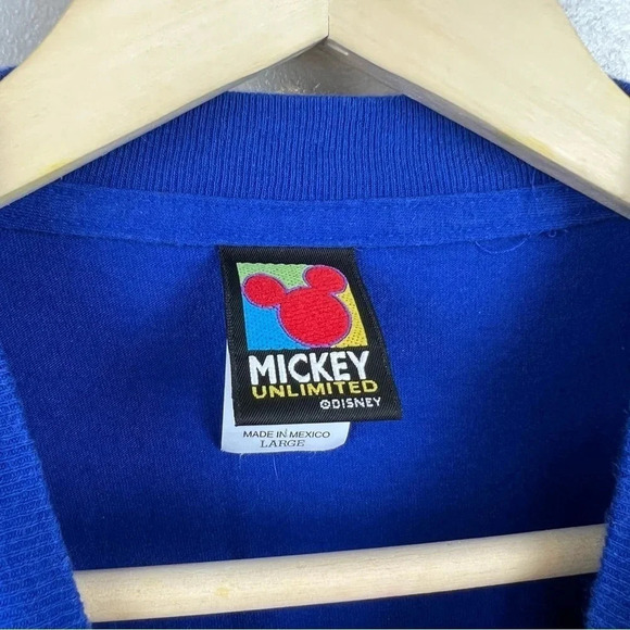 VTG Mickey Unlimited T-shirt Womens Large Blue Embroidered Disney Crewneck - Picture 3 of 7
